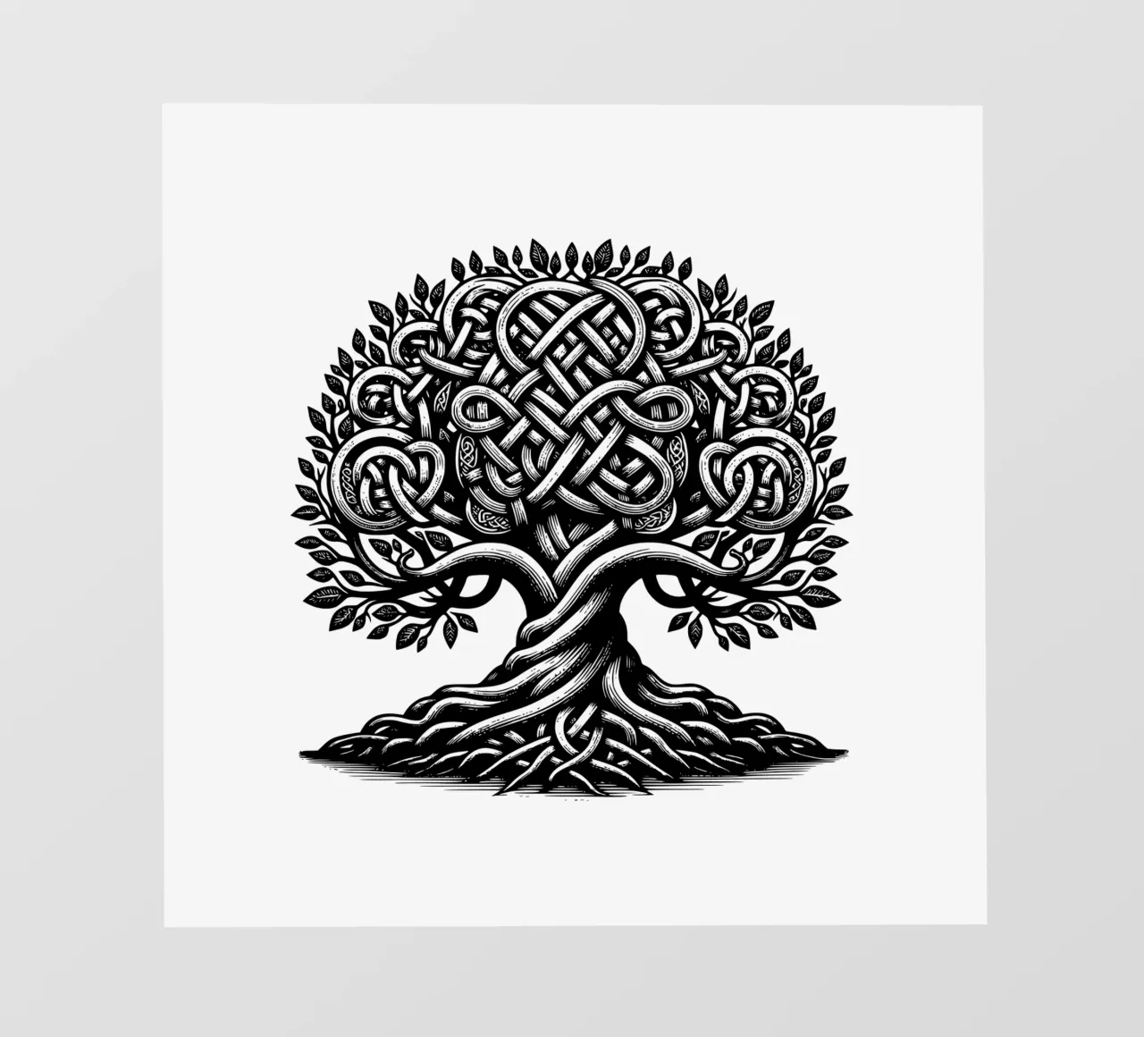 Albero della vita in bianco e nero telo in pvc da Spiritual Touch