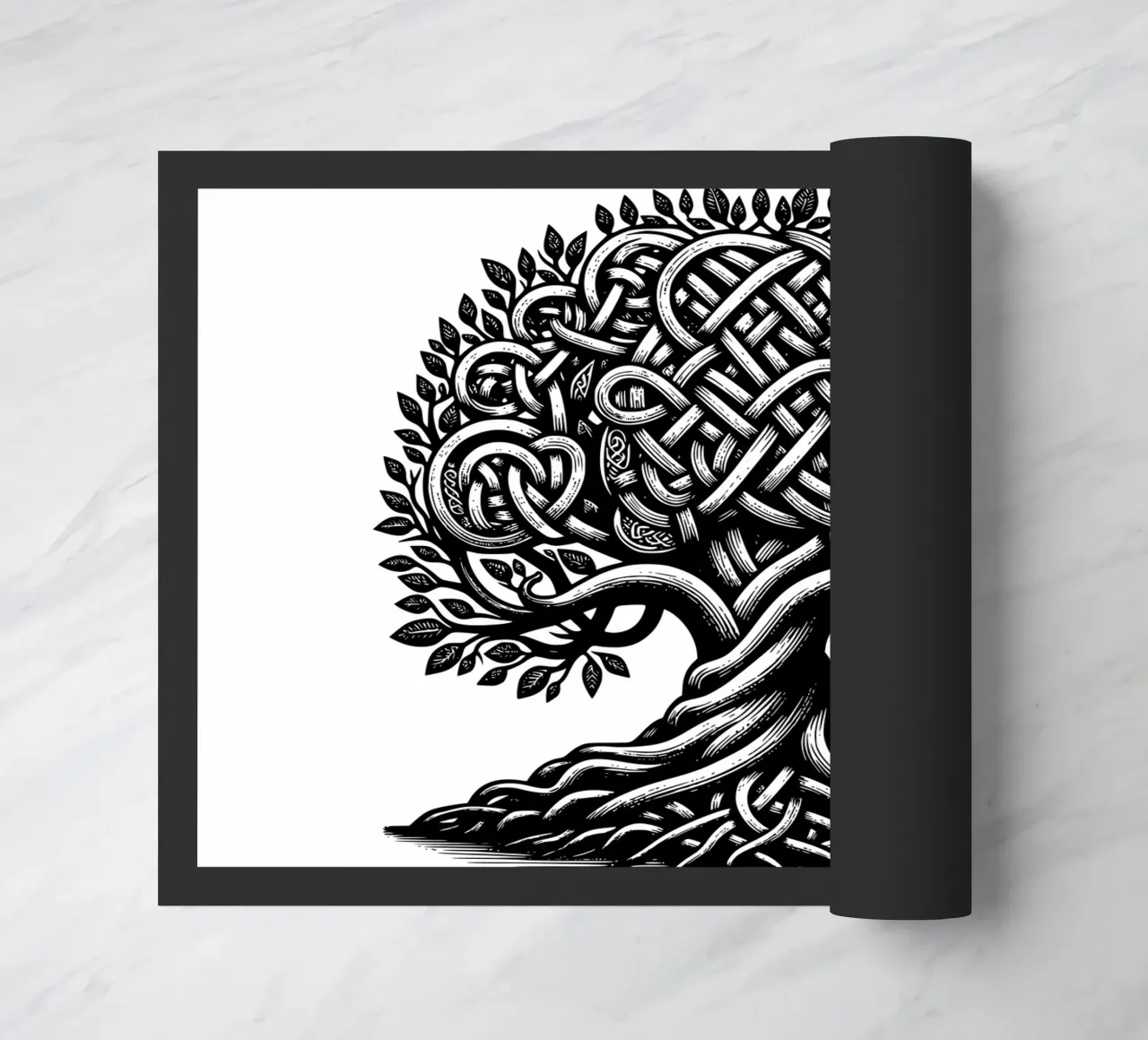 Albero della vita in bianco e nero zerbino da Spiritual Touch
