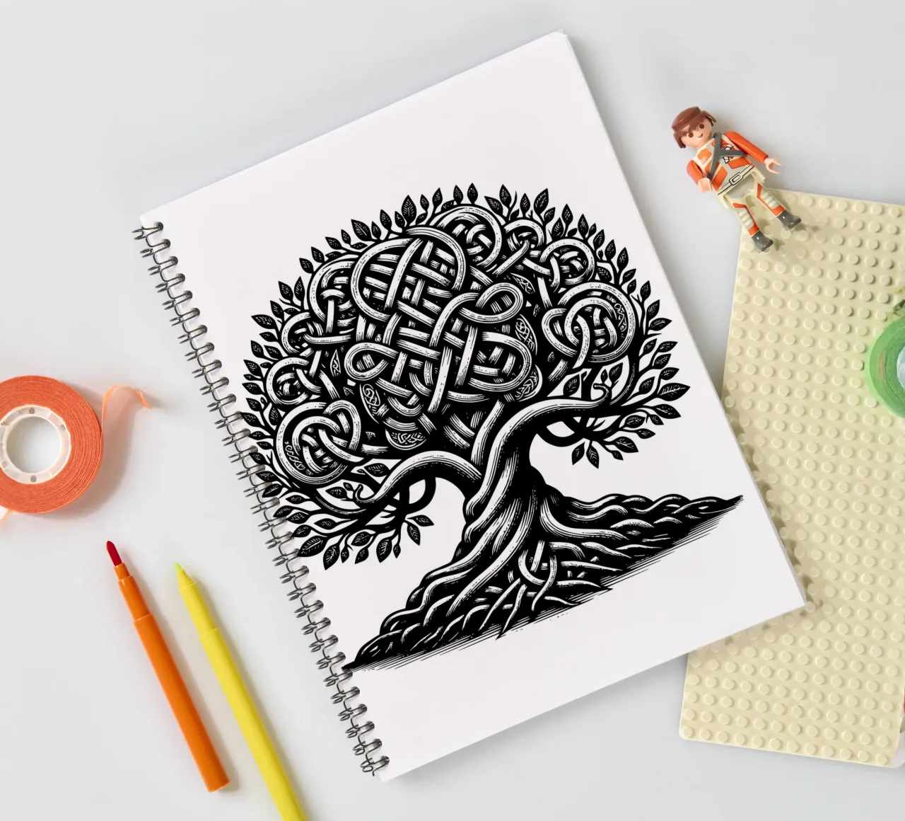 Black & White Tree of Life spiral notebook by Spiritual Touch