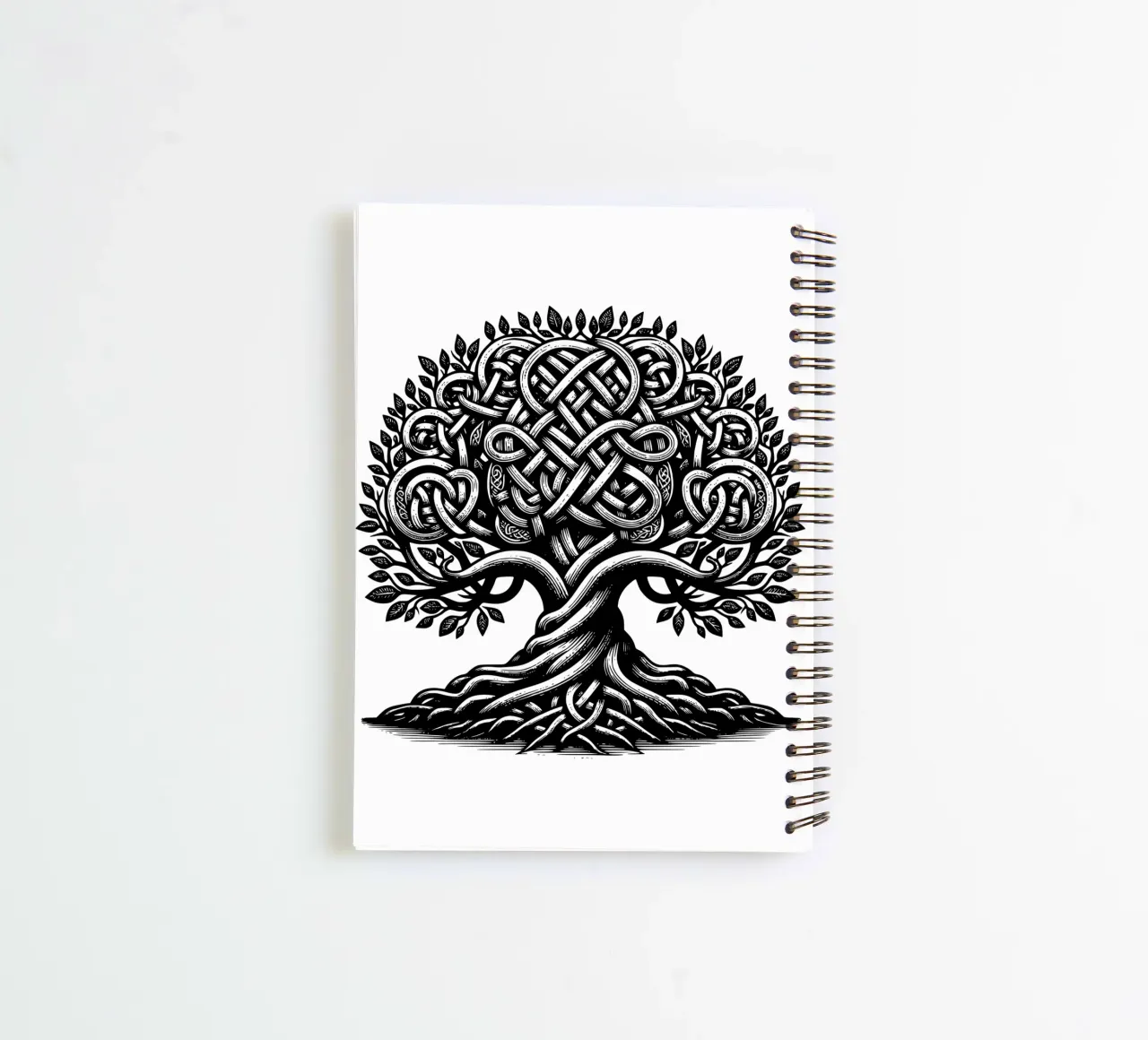 Black & White Tree of Life spiral notebook by Spiritual Touch