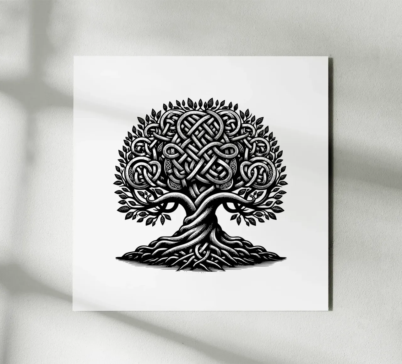 Albero della vita in bianco e nero alluminio dibond da Spiritual Touch