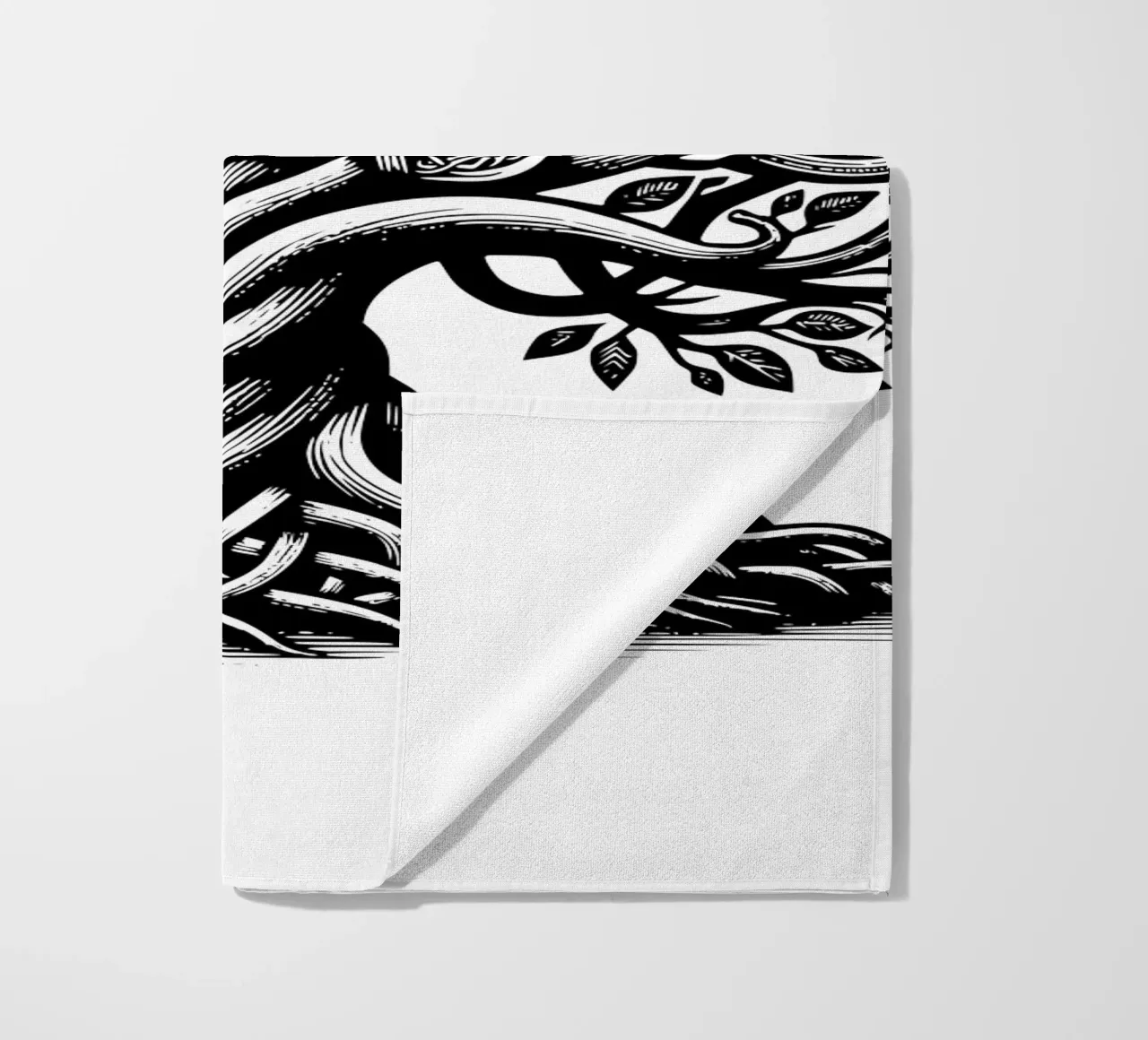 Albero della vita in bianco e nero telo mare da Spiritual Touch