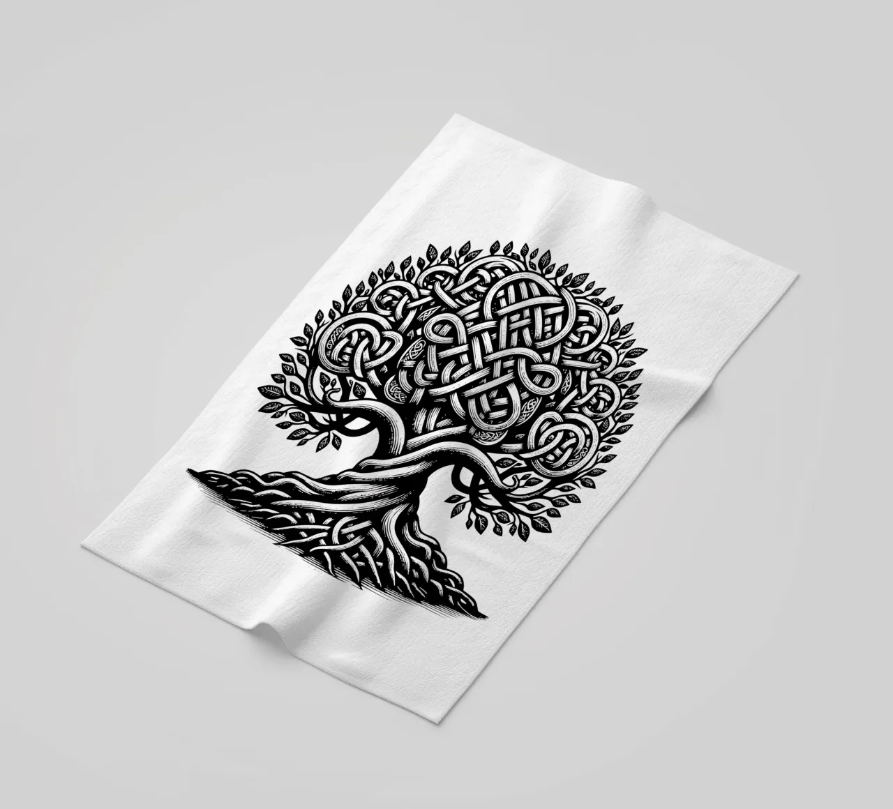 Albero della vita in bianco e nero telo mare da Spiritual Touch