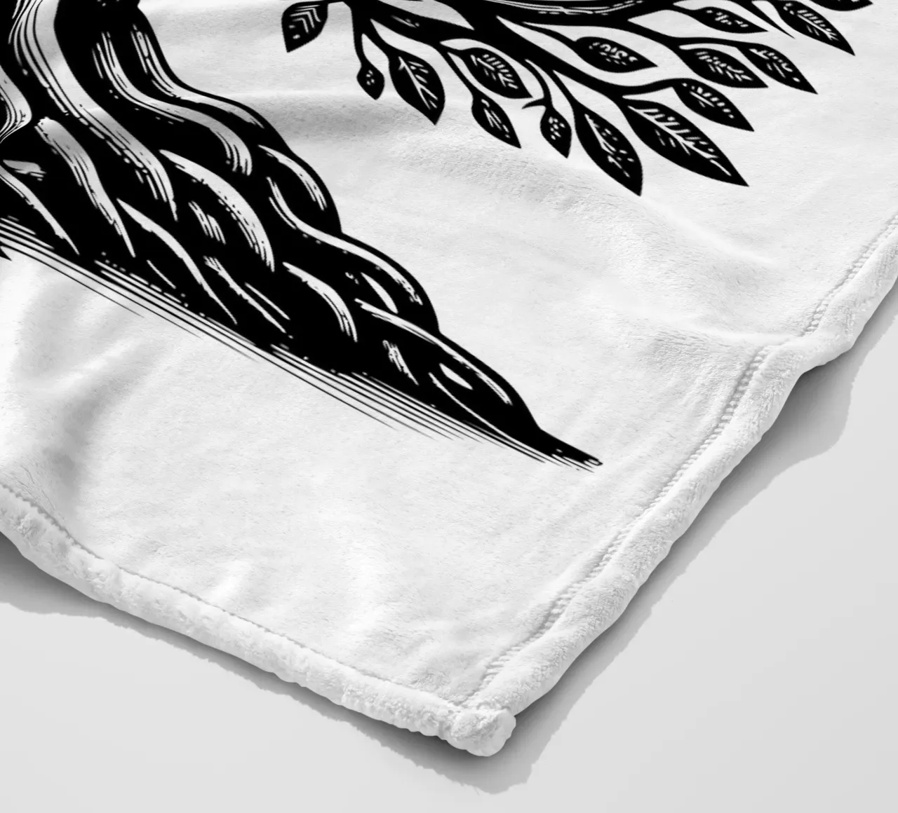 Albero della vita in bianco e nero coperta in pile da Spiritual Touch