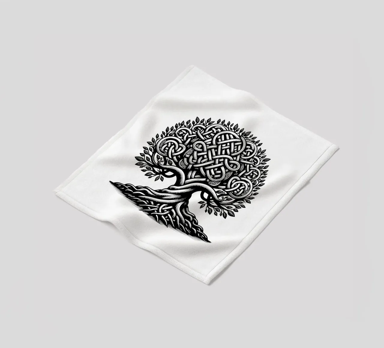 Albero della vita in bianco e nero coperta in pile da Spiritual Touch