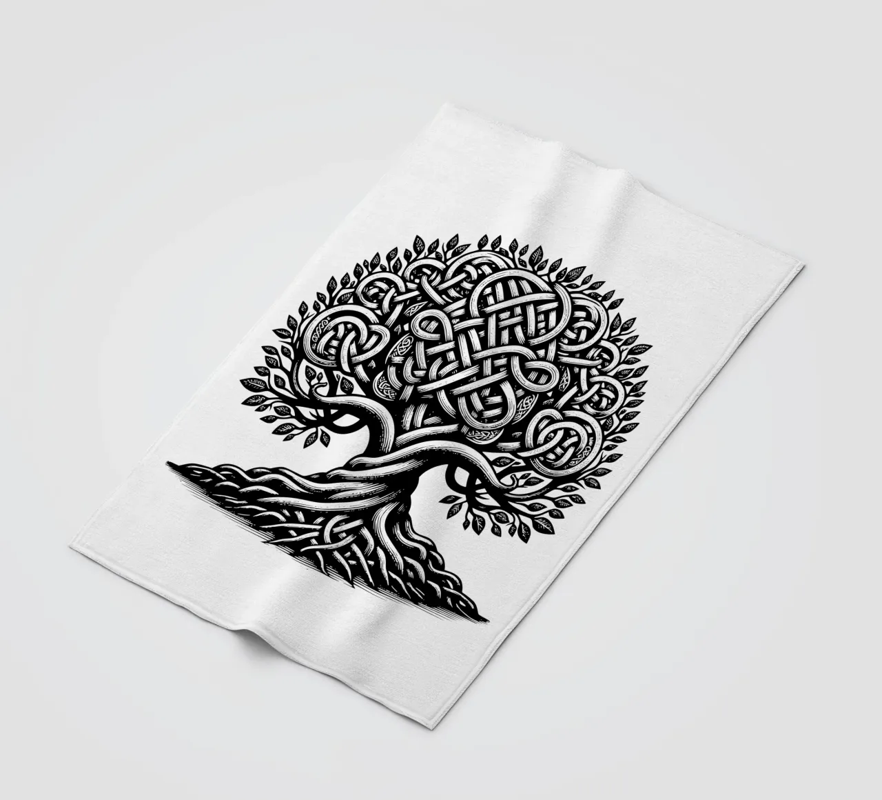 Albero della vita in bianco e nero coperta in pile da Spiritual Touch