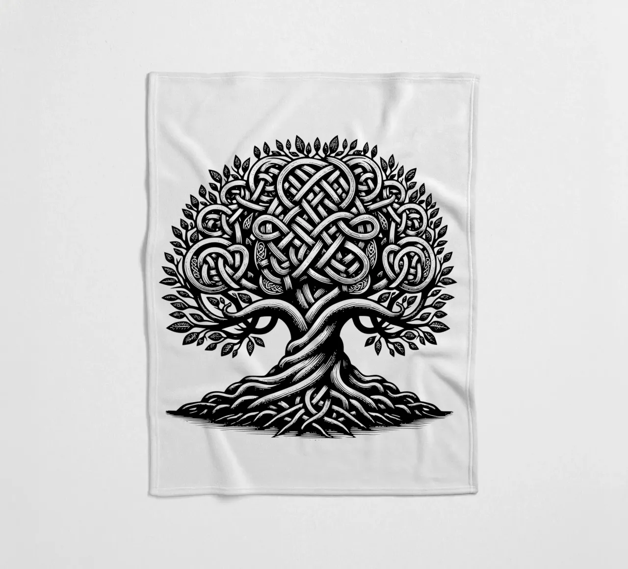 Albero della vita in bianco e nero coperta in pile da Spiritual Touch