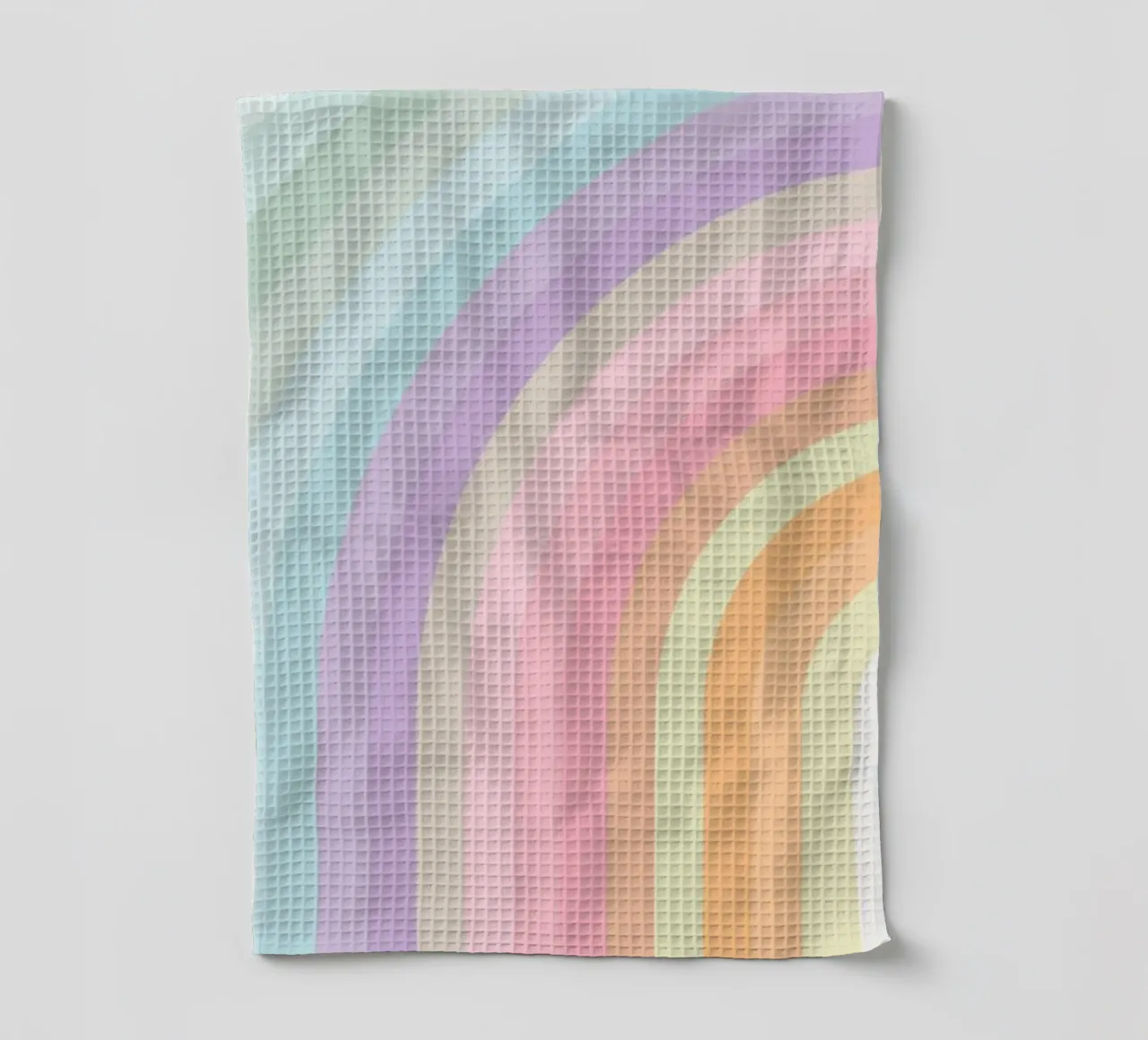 Candy Pastel Rainbow Dream tea towel by Dominique Vari Abstract