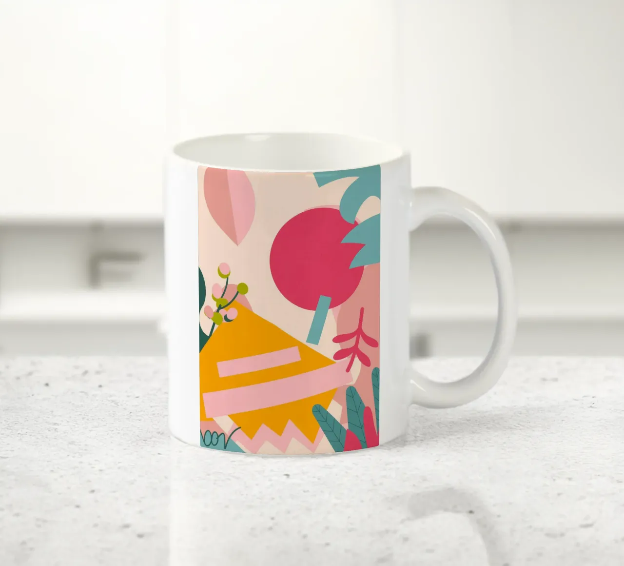 Fogliame astratto e luminoso tazza in ceramica da Demar Galleria