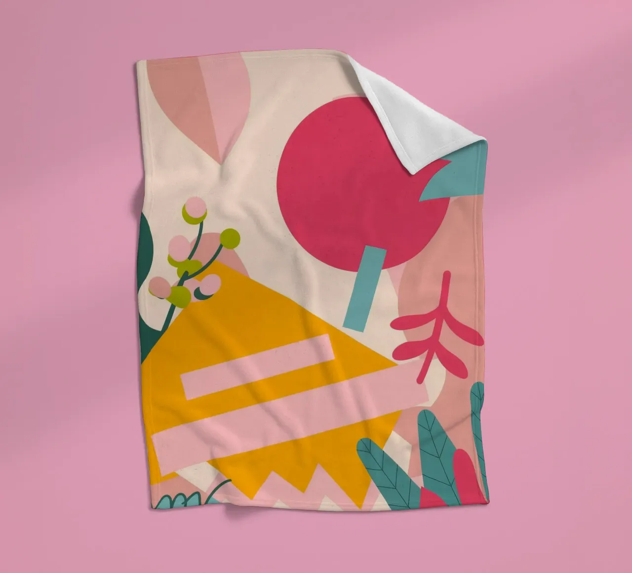 Bright Abstract Foliage fleece blanket by Demar Galleria