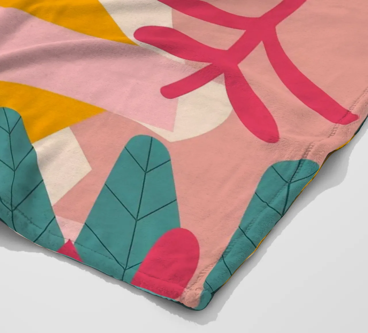 Bright Abstract Foliage fleece blanket by Demar Galleria