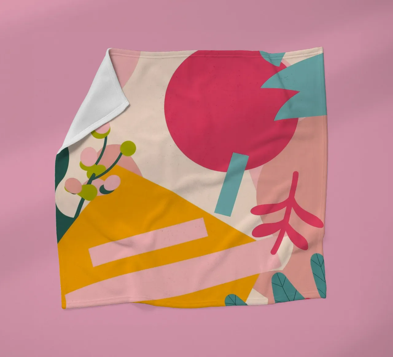 Bright Abstract Foliage fleece blanket by Demar Galleria