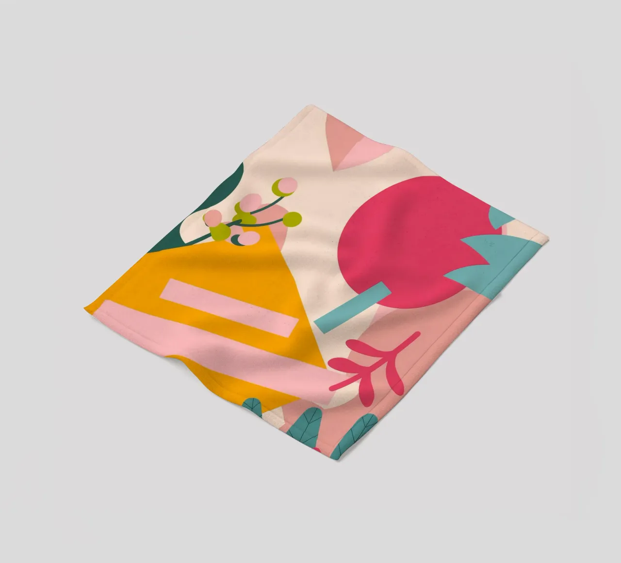 Bright Abstract Foliage fleece blanket by Demar Galleria