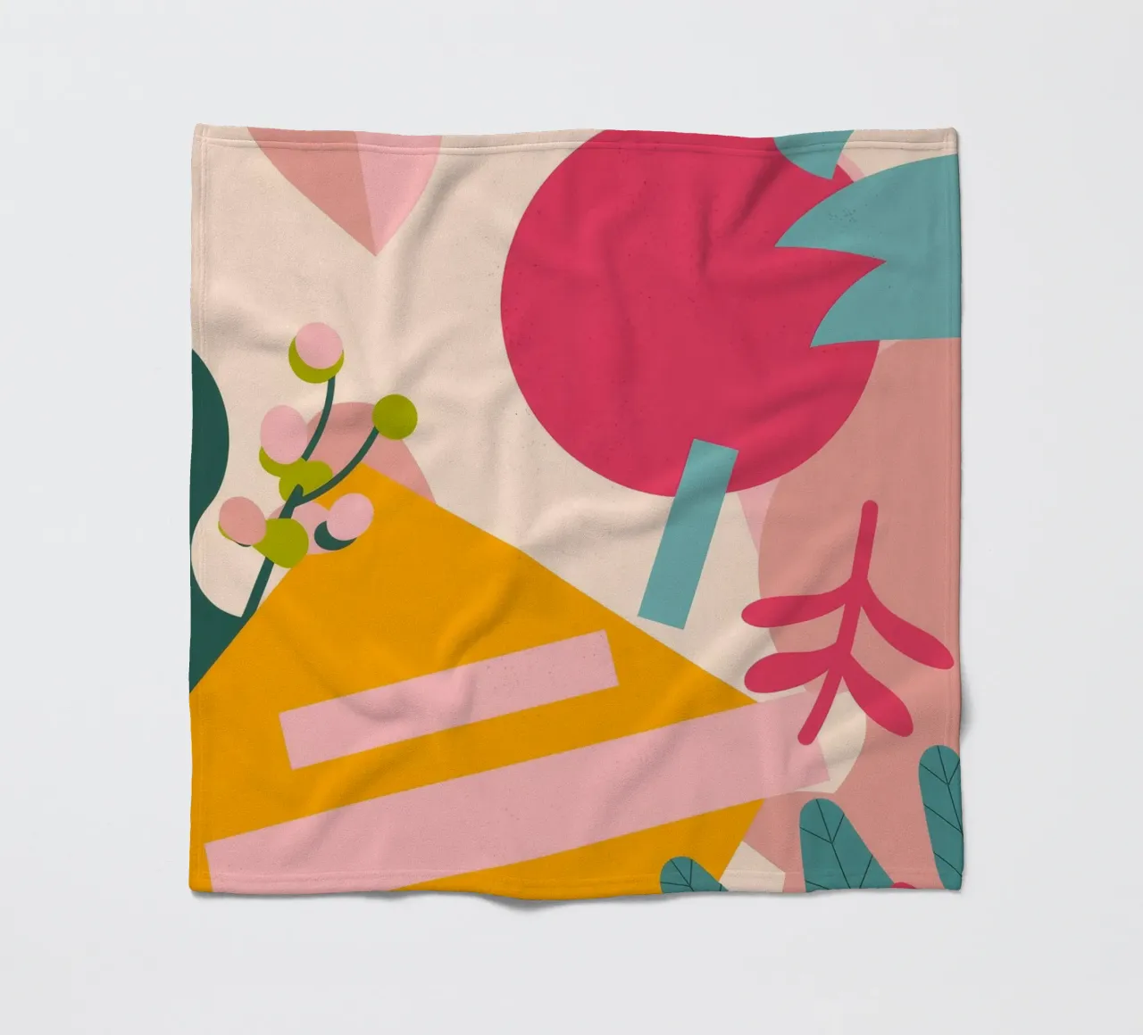 Bright Abstract Foliage fleece blanket by Demar Galleria