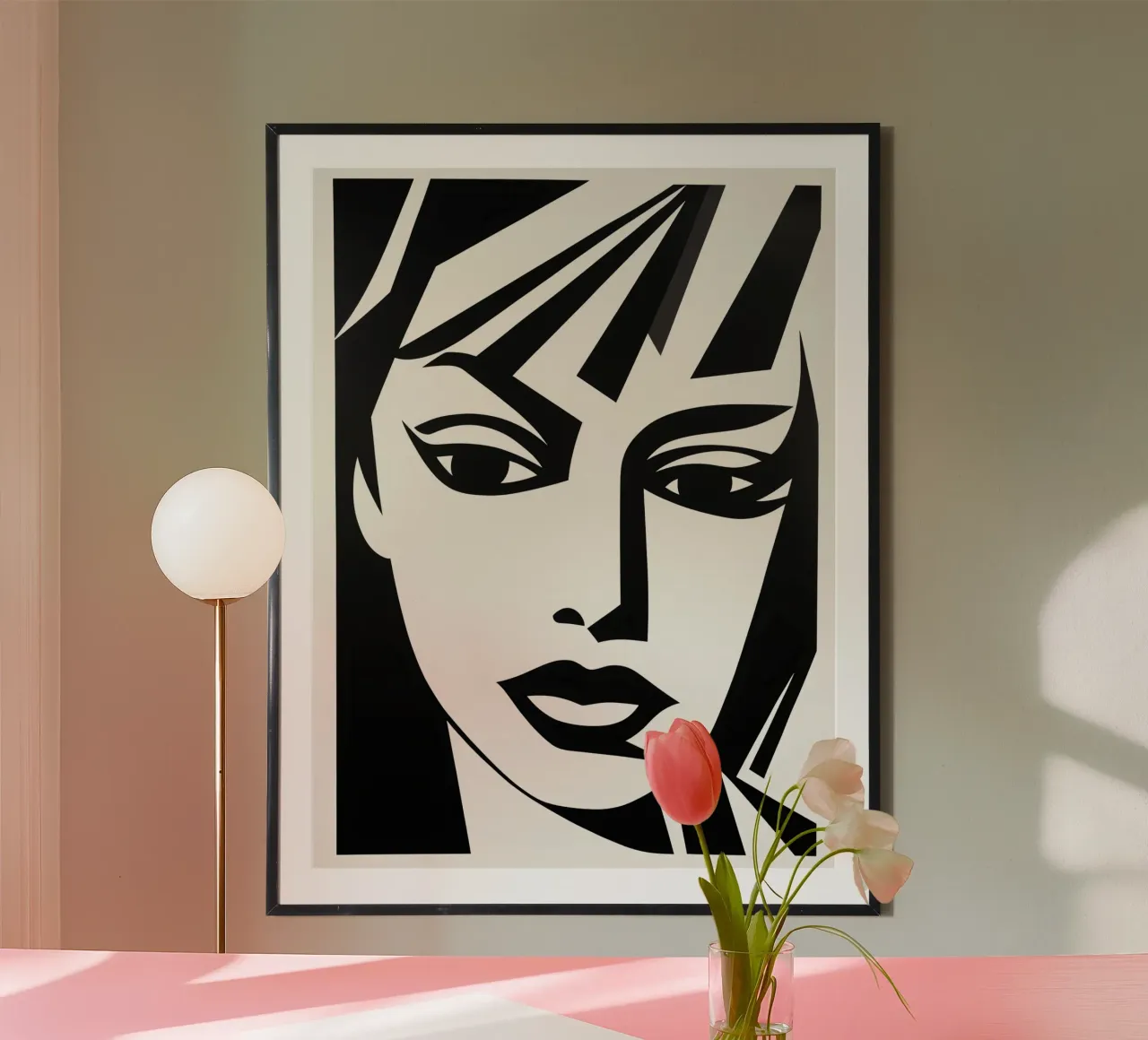 Portrait einer Frau die weiß was sie will | Linocut Style Poster von Autofocus