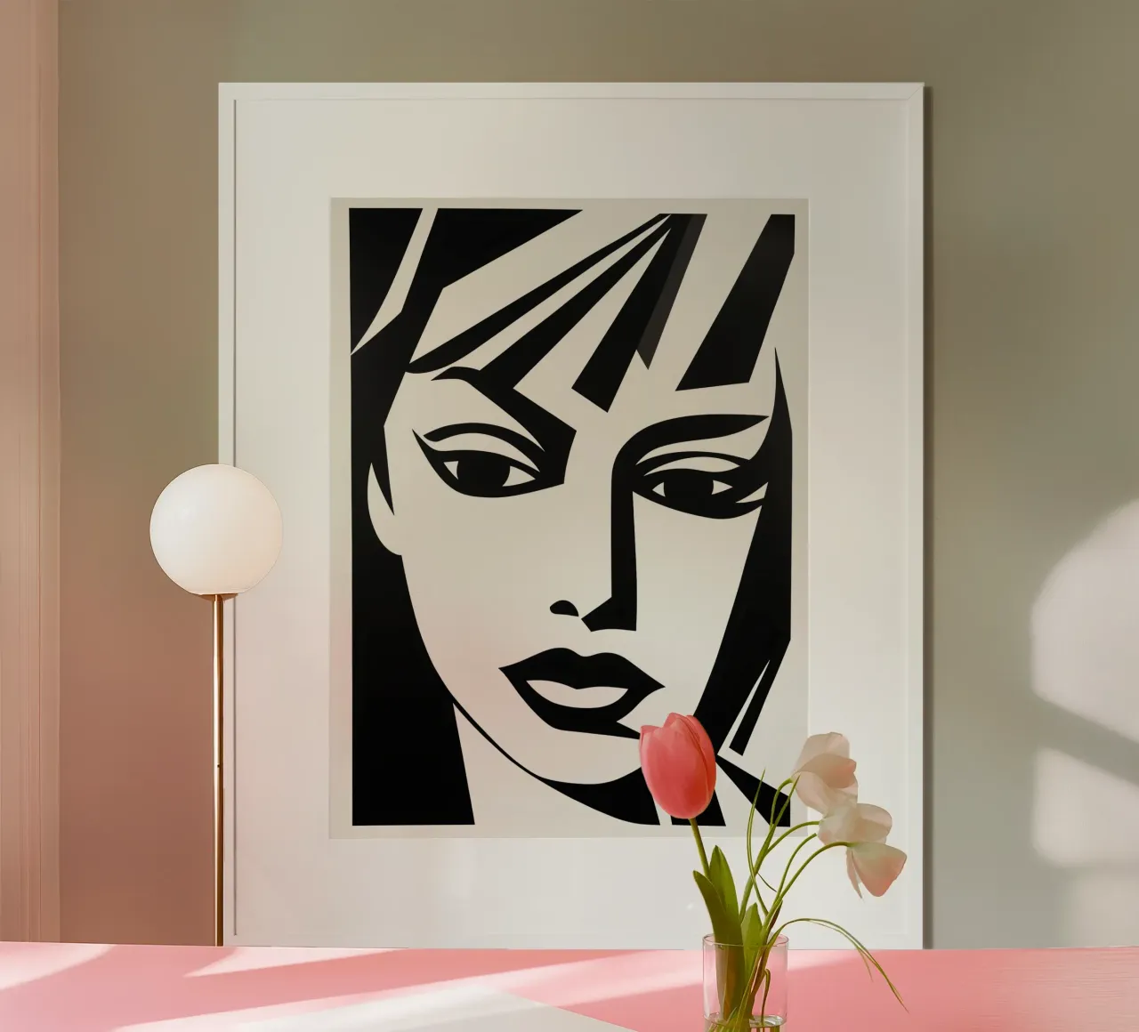 Portrait einer Frau die weiß was sie will | Linocut Style Poster von Autofocus