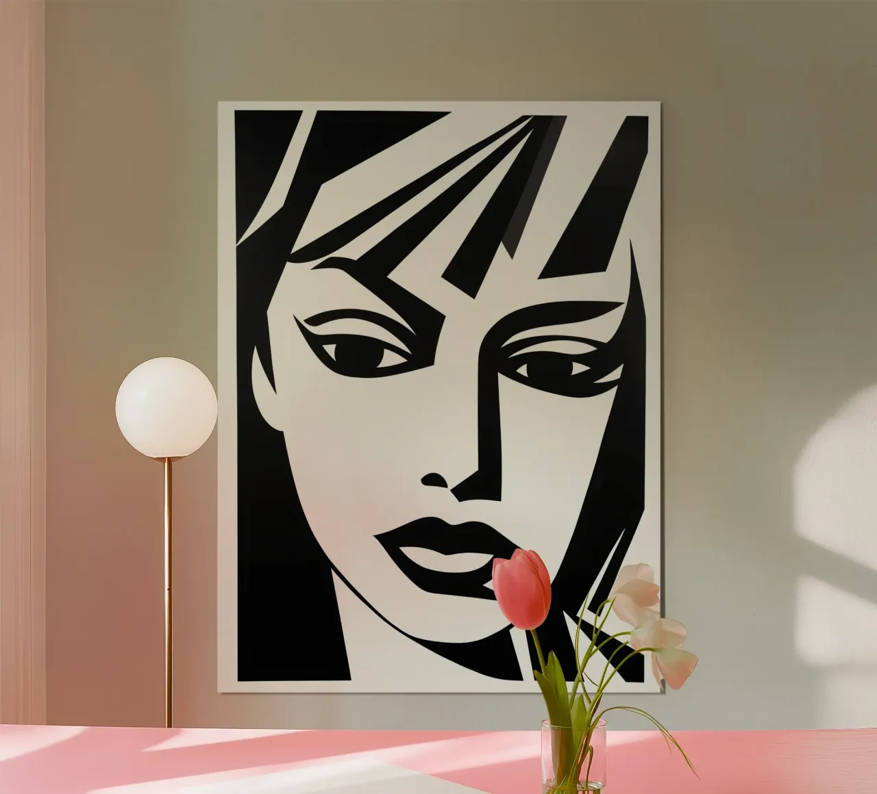 Portrait einer Frau die weiß was sie will | Linocut Style Poster von Autofocus
