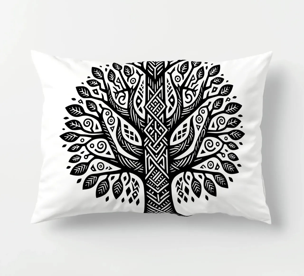 Albero della vita in bianco e nero cuscino da Spiritual Touch