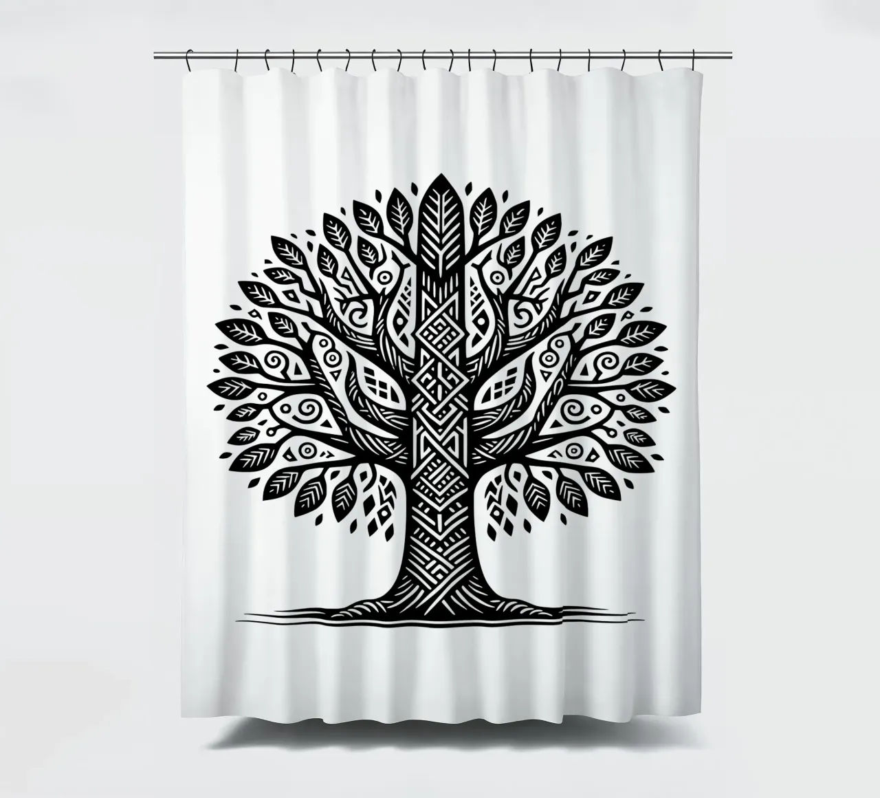 Albero della vita in bianco e nero tenda da doccia da Spiritual Touch