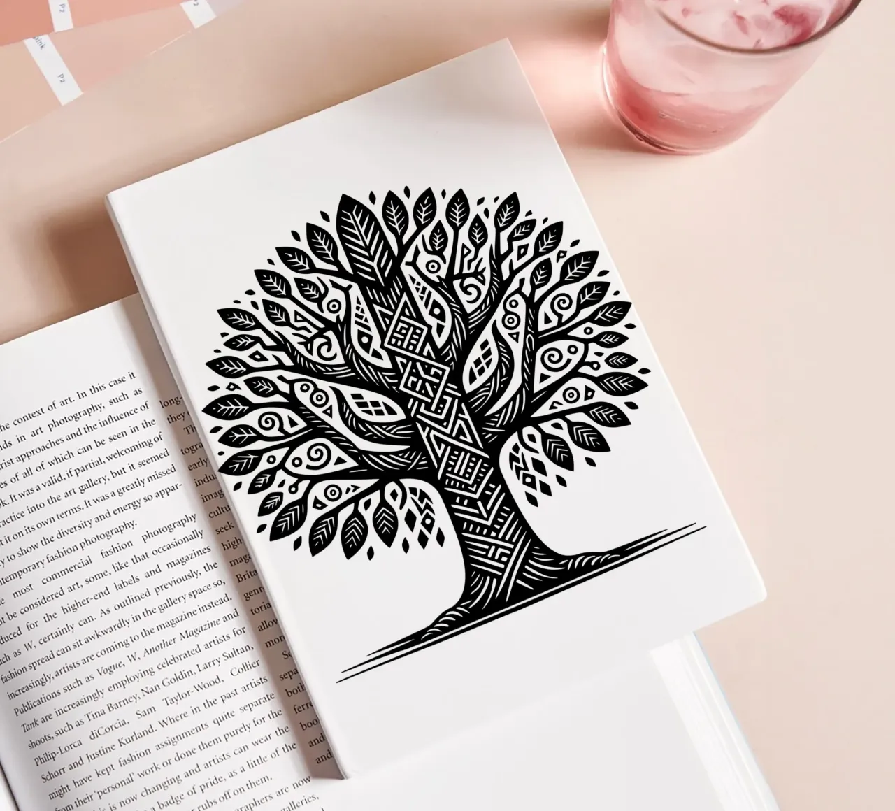 Black & White Tree of Life notebook by Spiritual Touch