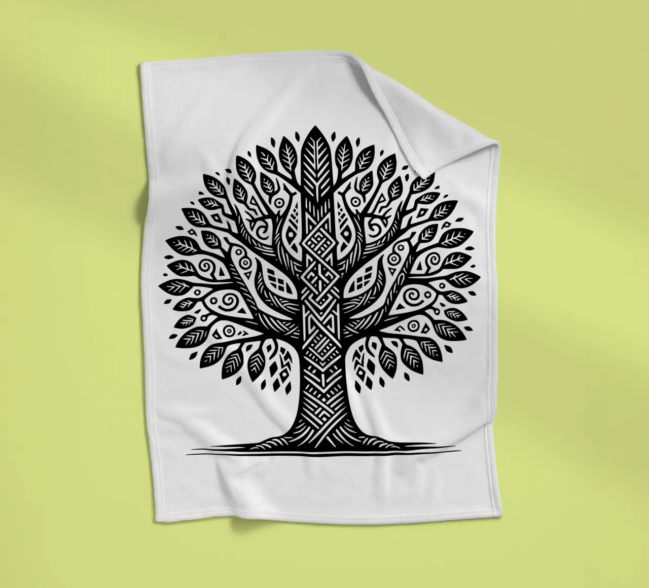 Albero della vita in bianco e nero coperta in pile da Spiritual Touch