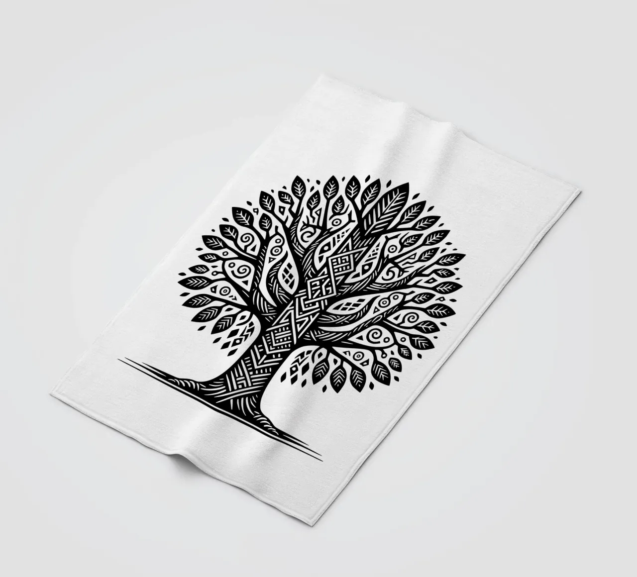 Albero della vita in bianco e nero coperta in pile da Spiritual Touch