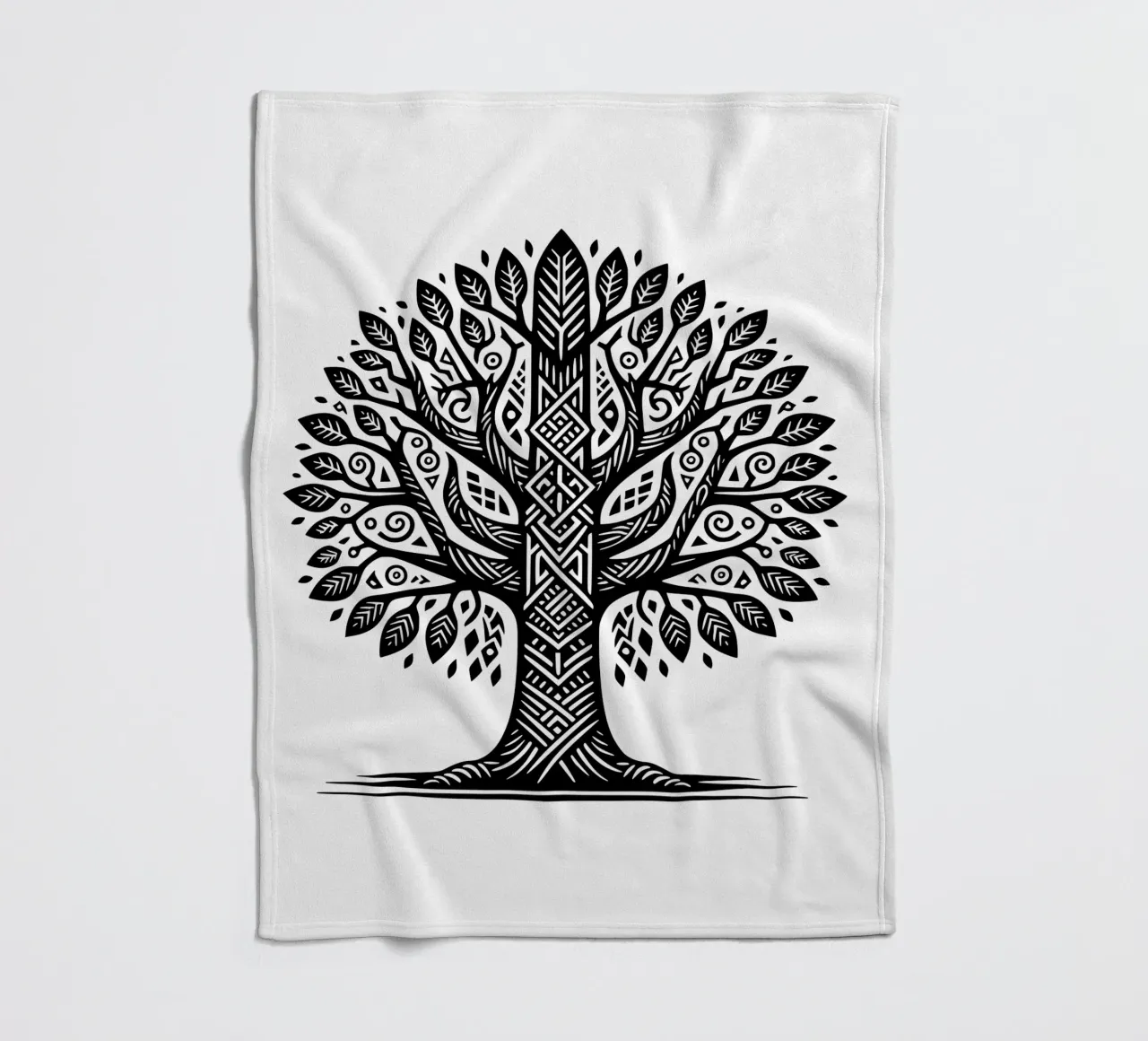 Albero della vita in bianco e nero coperta in pile da Spiritual Touch