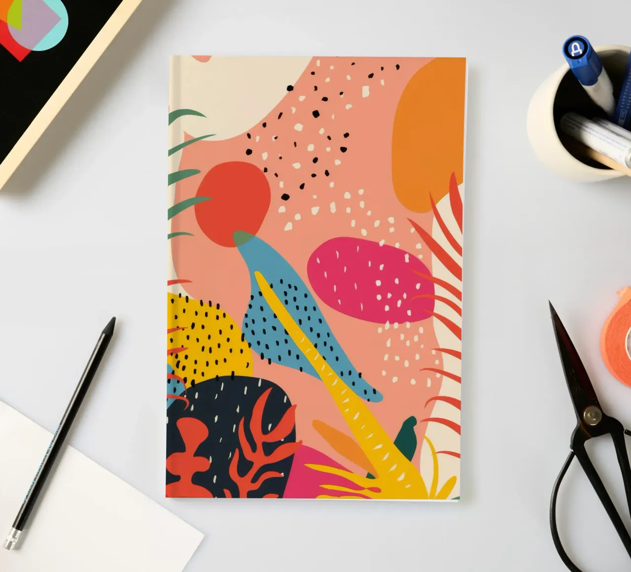Colorful Abstract Landscape notebook by Demar Galleria