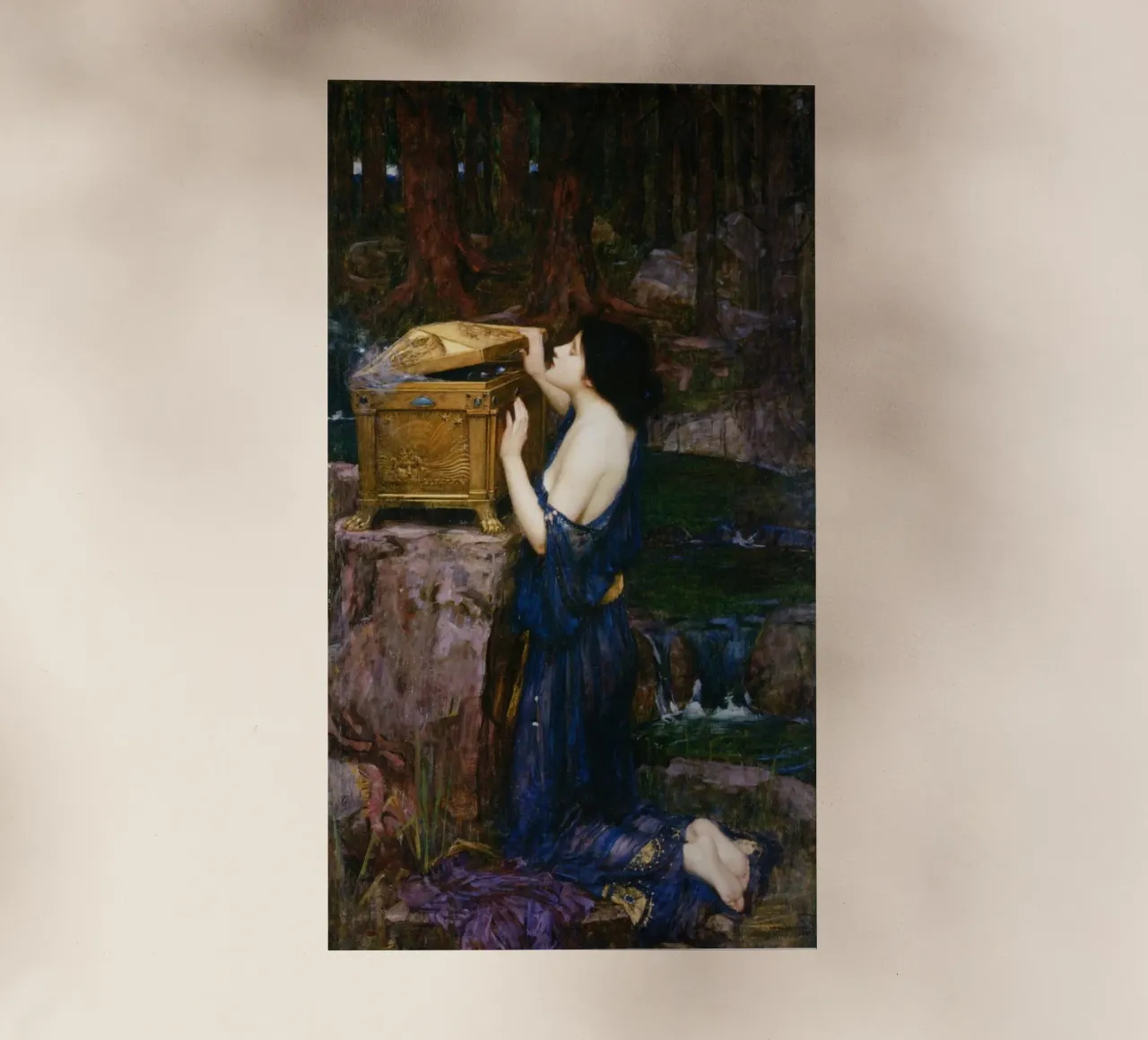John William Waterhouse - Pandora pellicola backlit da Timeless Artworks