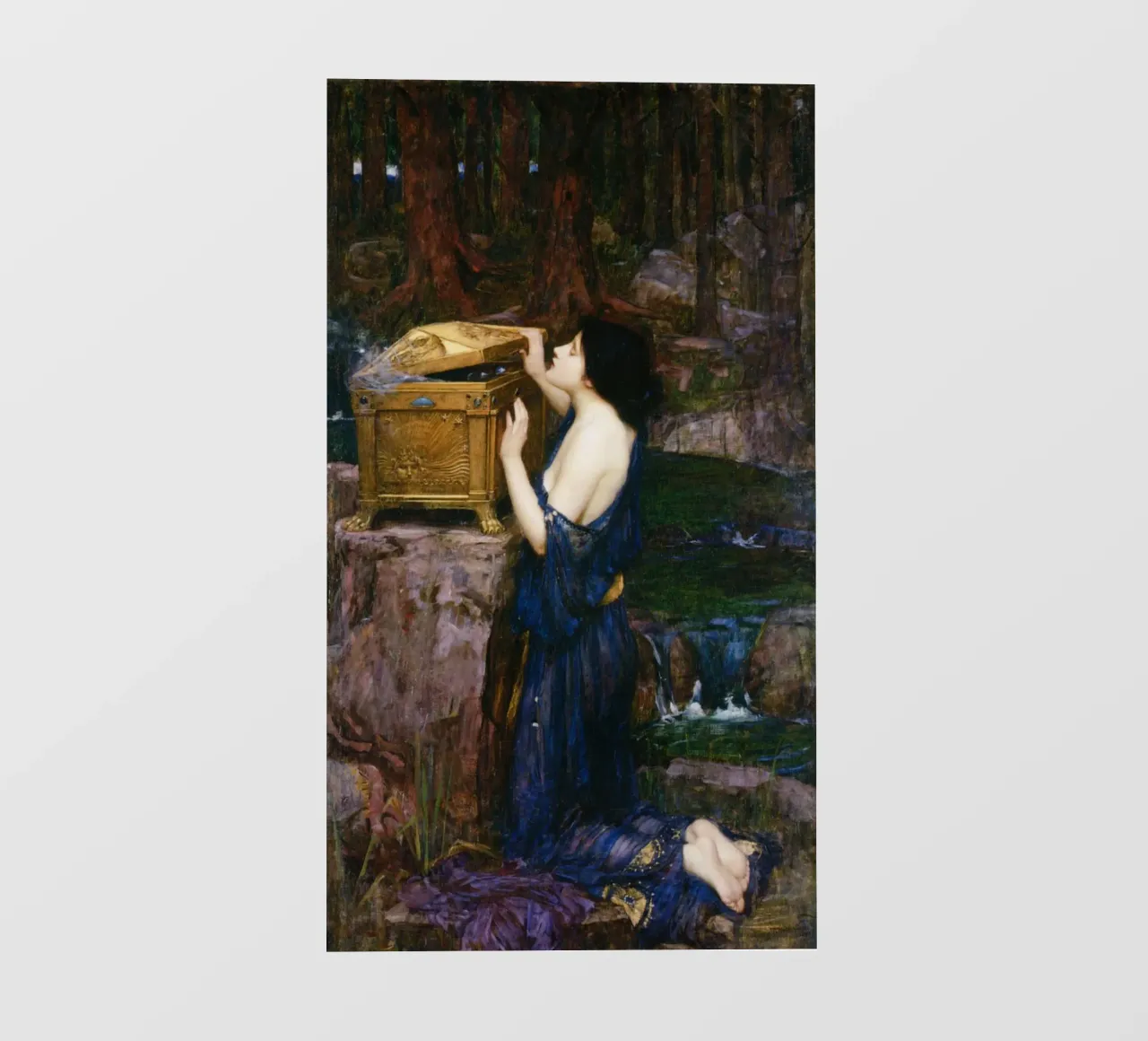 John William Waterhouse - Pandora telo in pvc da Timeless Artworks