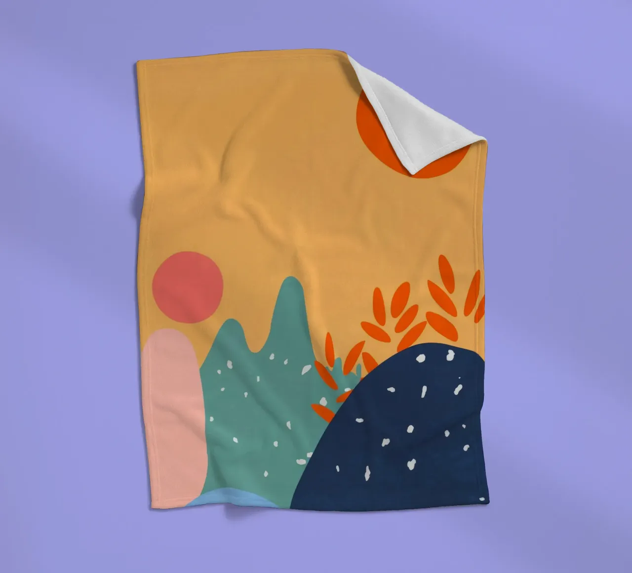 Abstract Sun Shapes fleece blanket by Demar Galleria