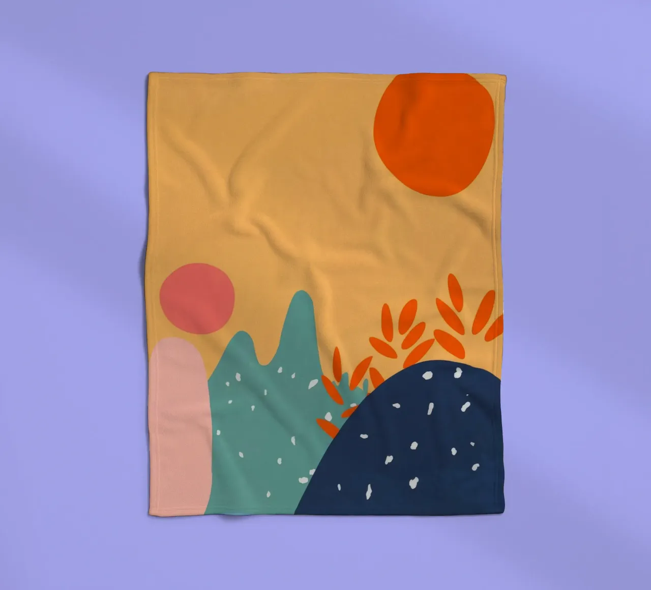 Abstract Sun Shapes fleece blanket by Demar Galleria