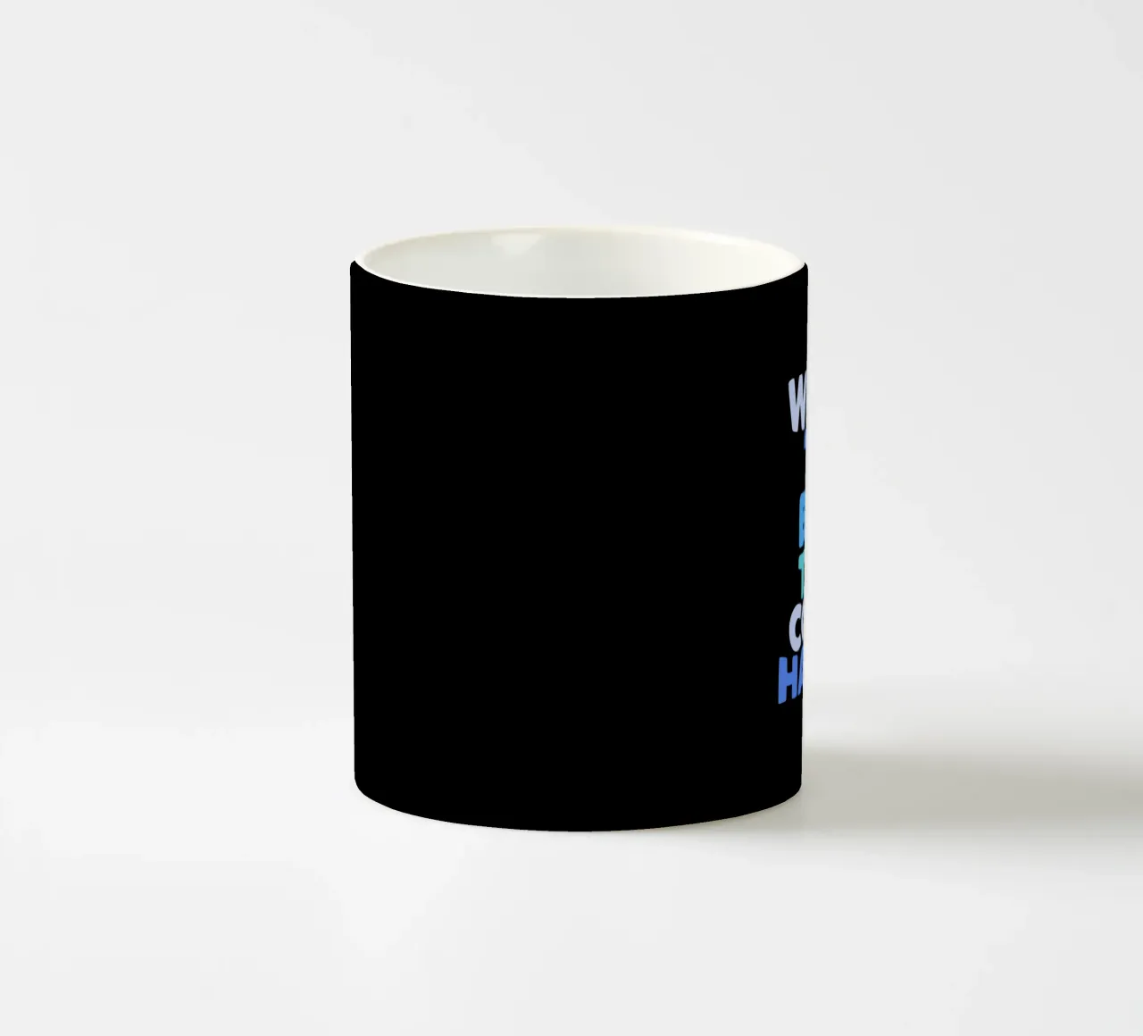 What's The Best That Could Happen Optimistic Typografie ceramic mug by THE MOTIVATED TYPE