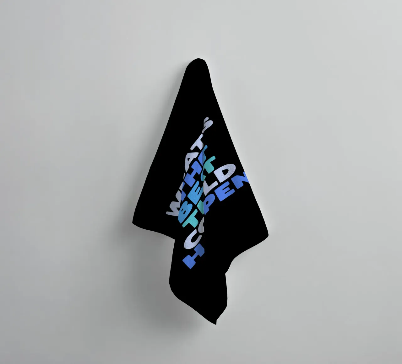 What's The Best That Could Happen Optimistic Typografie towel by THE MOTIVATED TYPE