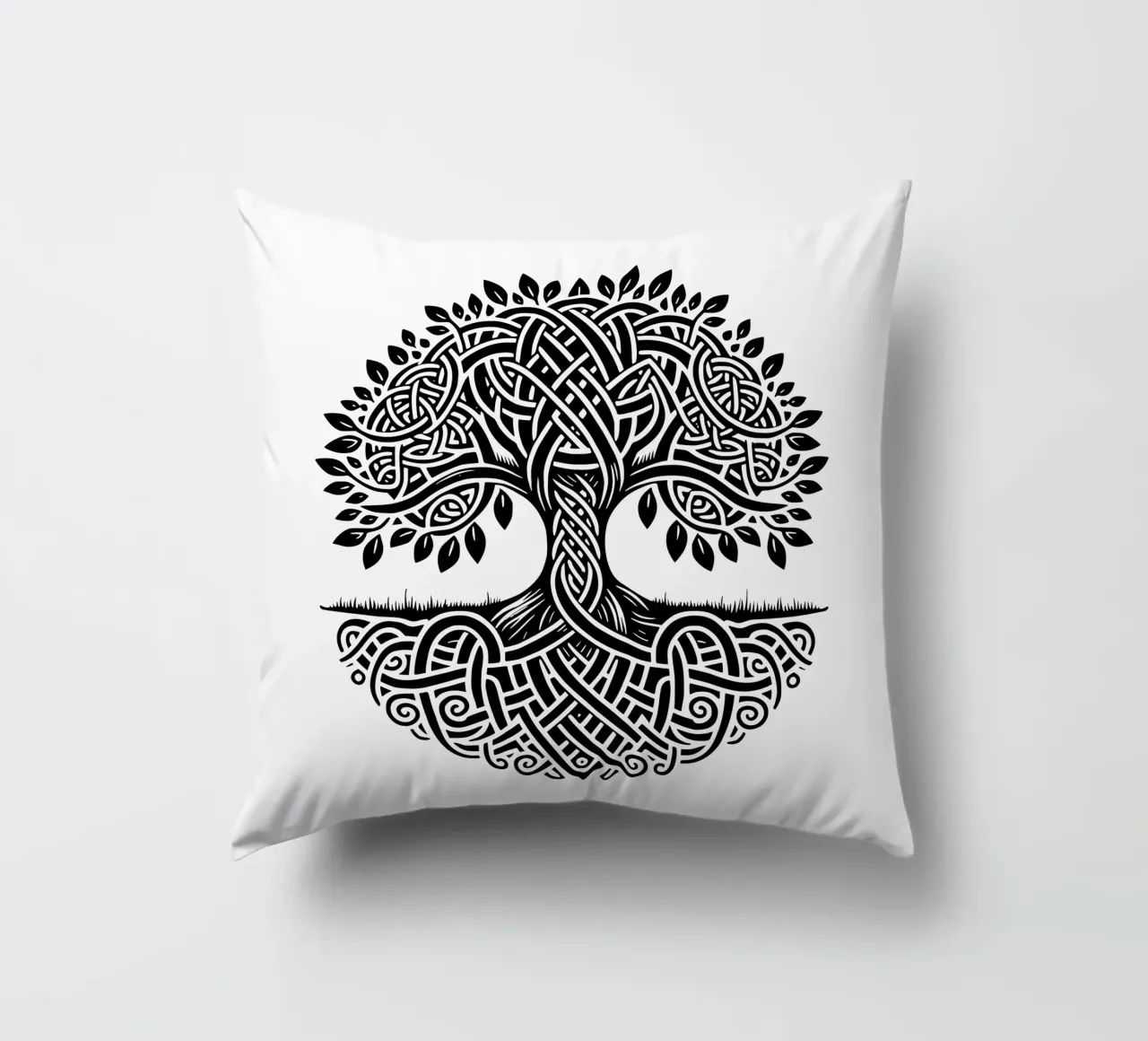 Albero della vita in bianco e nero cuscino da Spiritual Touch