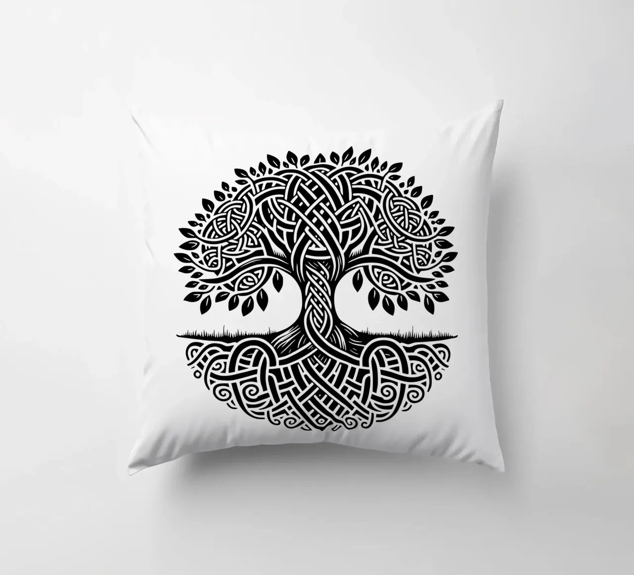 Albero della vita in bianco e nero cuscino da Spiritual Touch