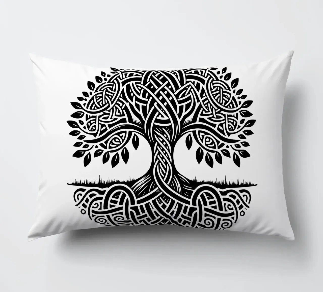 Albero della vita in bianco e nero cuscino da Spiritual Touch