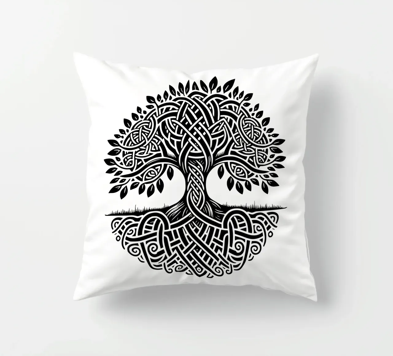 Albero della vita in bianco e nero cuscino da Spiritual Touch