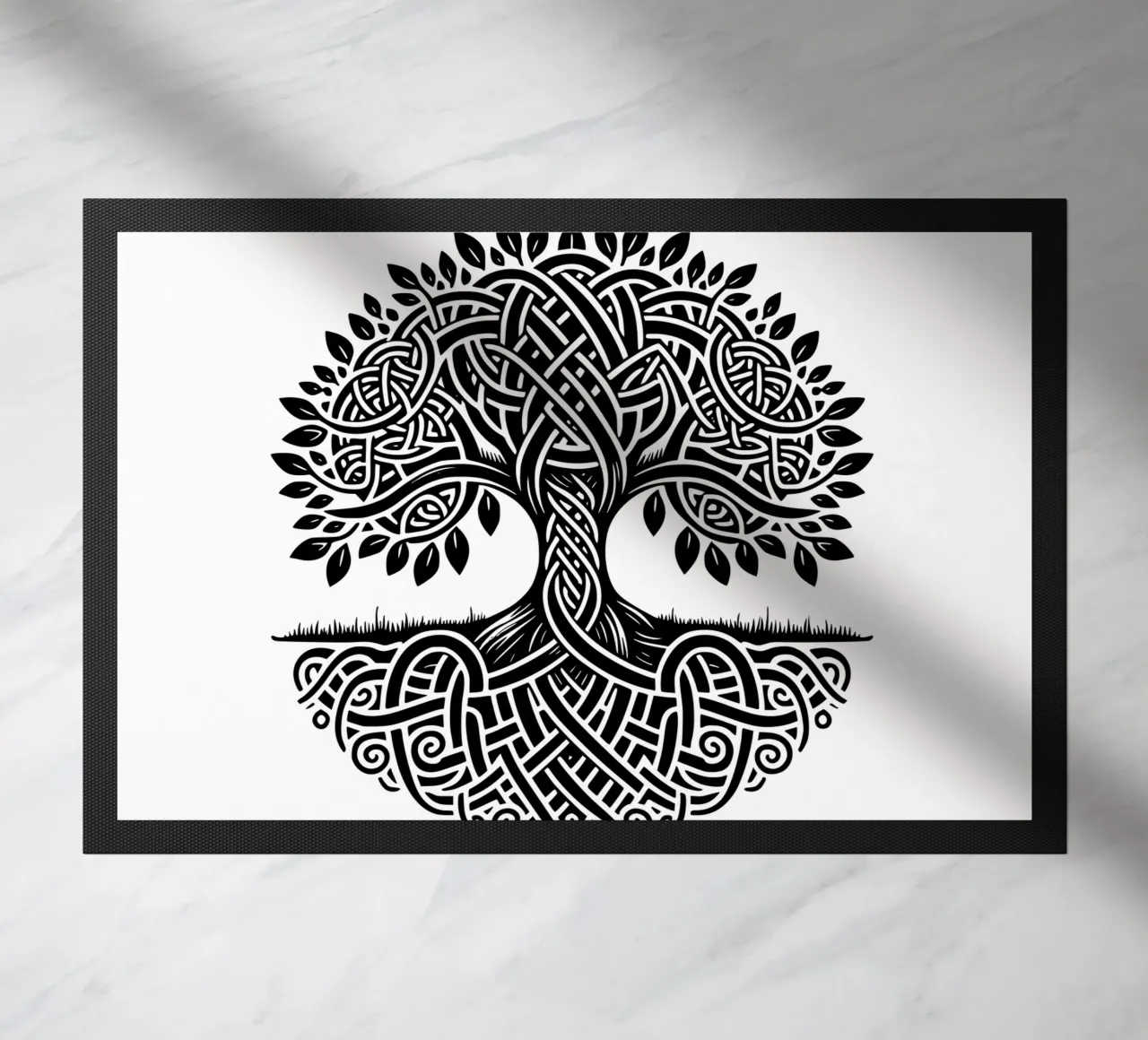 Albero della vita in bianco e nero zerbino da Spiritual Touch