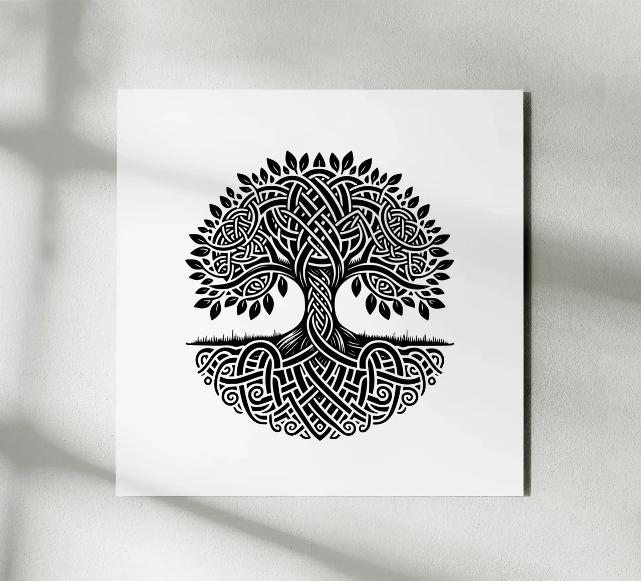 Albero della vita in bianco e nero alluminio dibond da Spiritual Touch