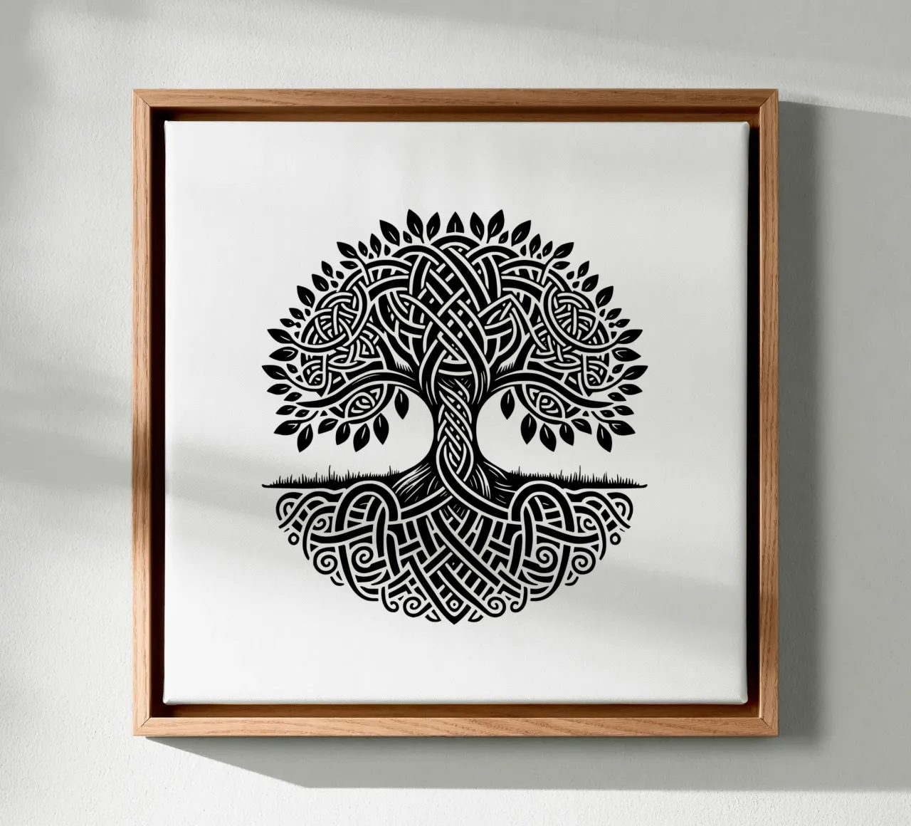 Albero della vita in bianco e nero tela con Cornice a cassetta da Spiritual Touch