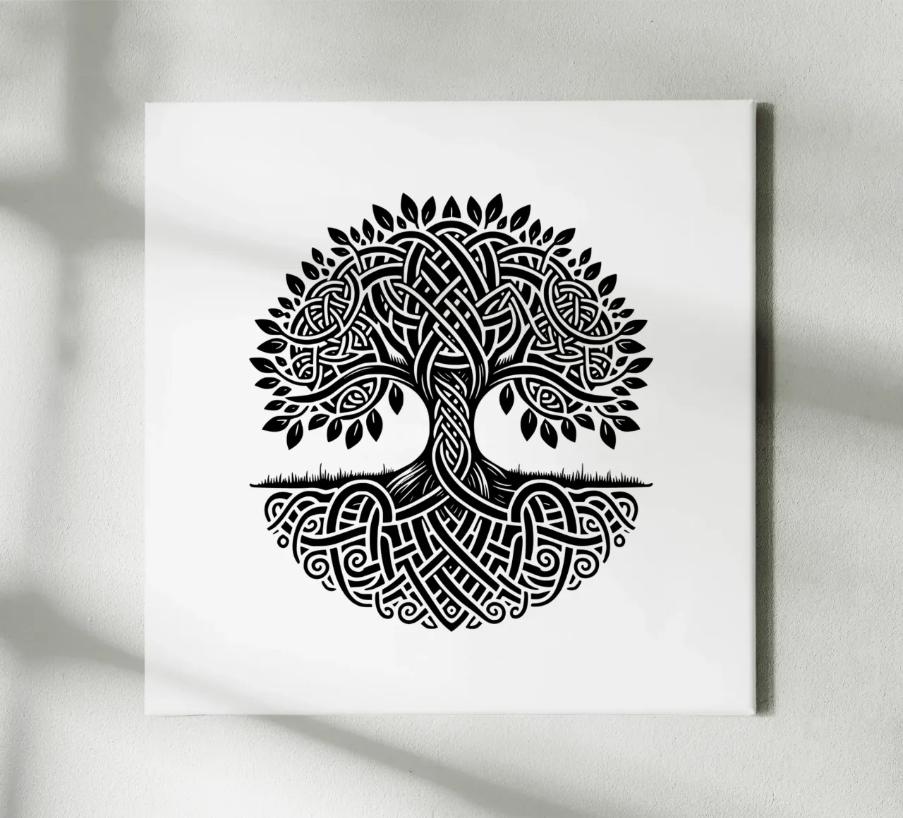 Albero della vita in bianco e nero tela con Cornice a cassetta da Spiritual Touch