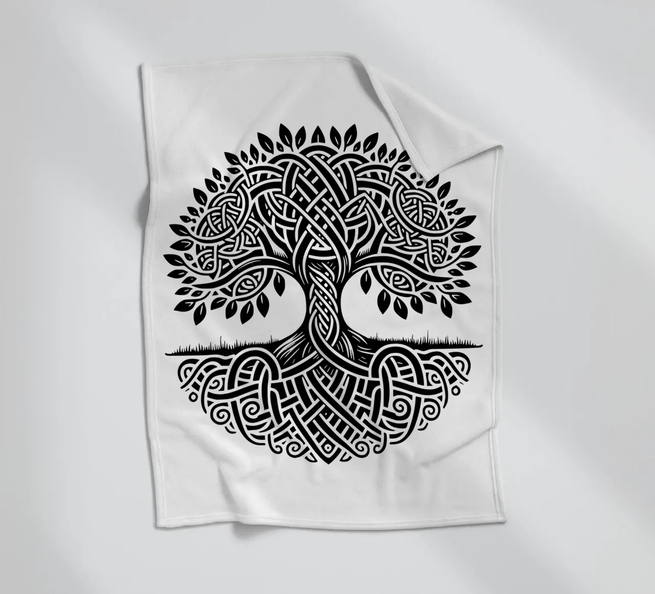 Albero della vita in bianco e nero coperta in pile da Spiritual Touch