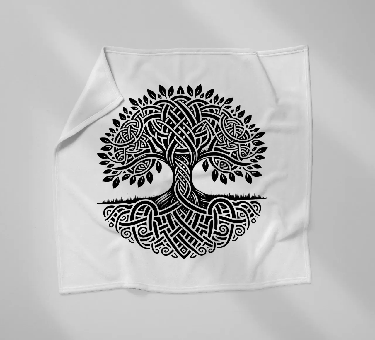 Albero della vita in bianco e nero coperta in pile da Spiritual Touch
