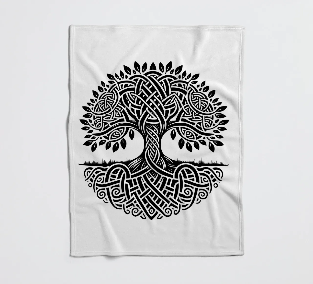 Albero della vita in bianco e nero coperta in pile da Spiritual Touch