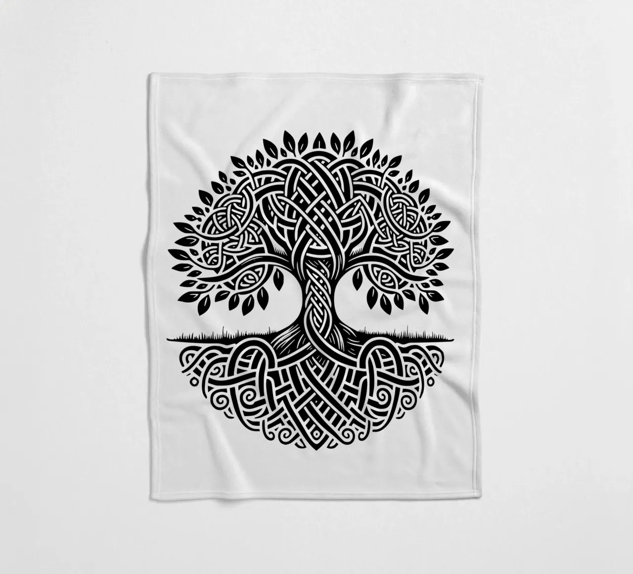 Albero della vita in bianco e nero coperta in pile da Spiritual Touch