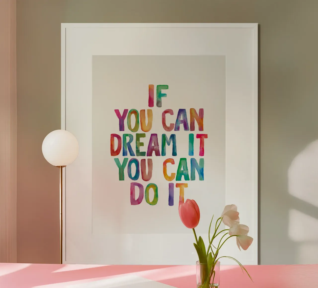 If You Can Dream It You Can Do It Regenbogen Typografie Hahnemühle von THE MOTIVATED TYPE
