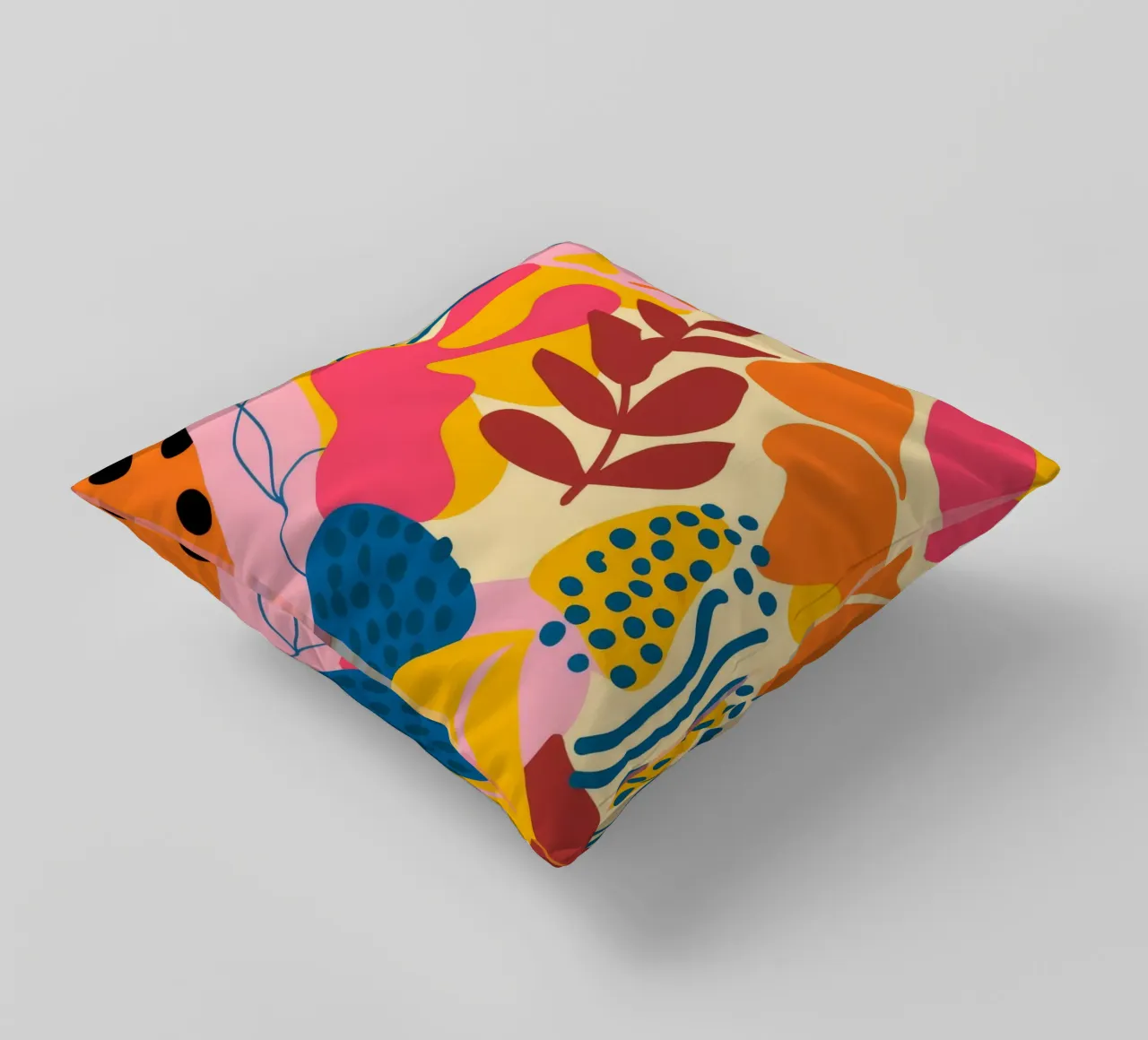 Abstract Floral Patterns decorative cushion by Demar Galleria
