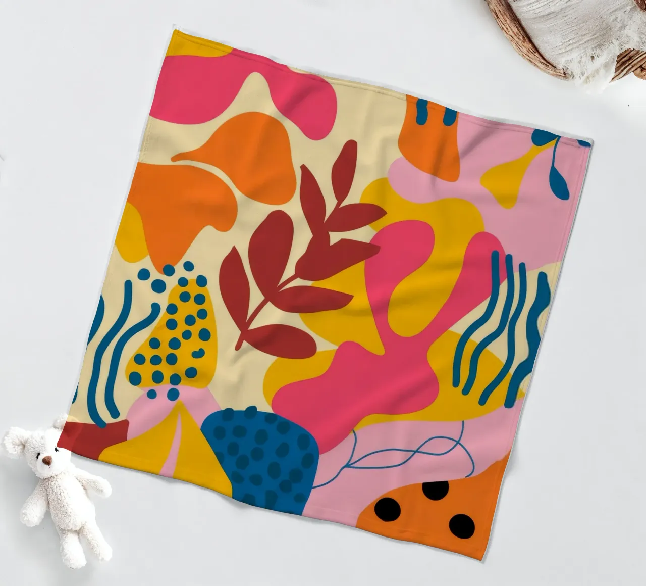 Abstract Floral Patterns fleece blanket by Demar Galleria