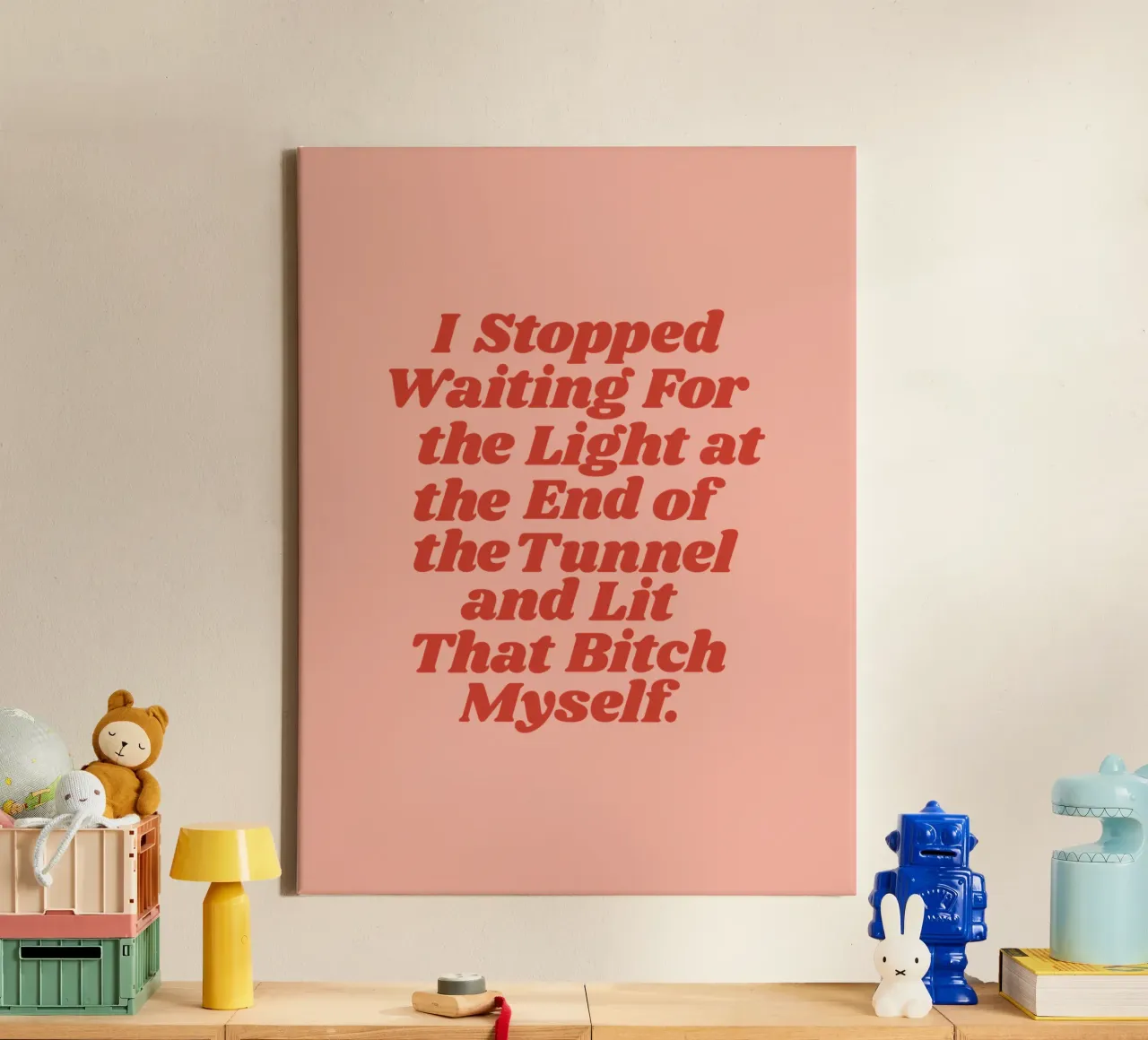 I Stopped Waiting for the Light at the End of the Tunnel canvas by THE MOTIVATED TYPE
